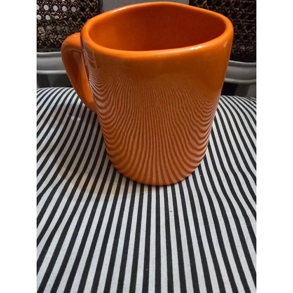 Rae Dunn Artisan Orange Halloween Jack-O-Lantern Pumpkin Face Mug